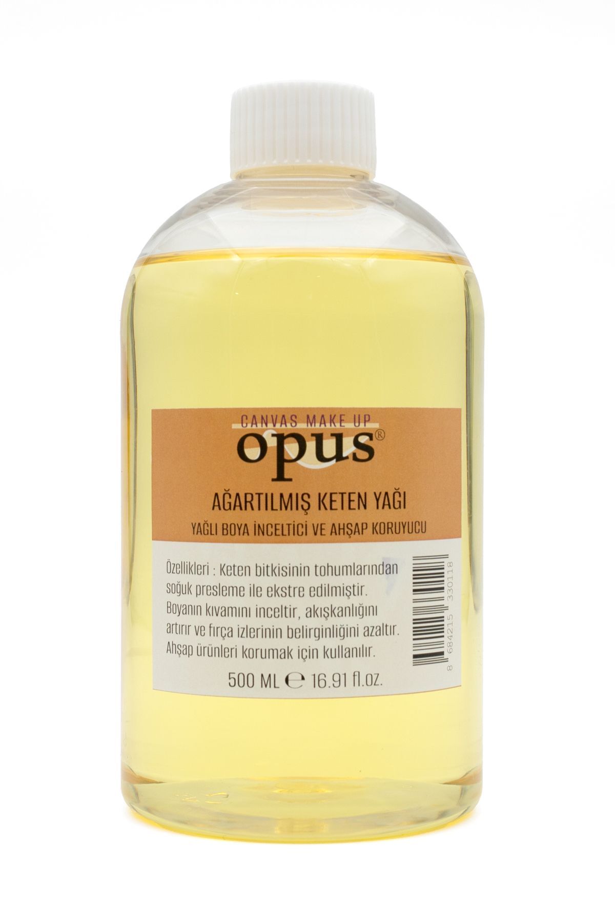 Opus Ağartılmış Keten Yağı 500ml Yağlı Boya Inceltici Resim Yağı Ahşap Koruyucu