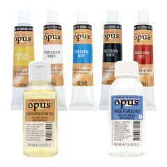 Opus Yağlı Boya 40ml 5 Renk + 100ml Keten Yağı + 100ml Fırça Temizleyici Başlangıç Seti