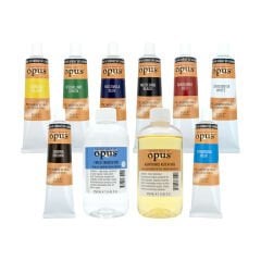 Opus Yağlı Boya 70ml Sekiz Renk 250ml Keten Yağı 250ml Fırça Temizleyici